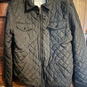 Aeropostale Men's Black Quilted Shirt Jacket
